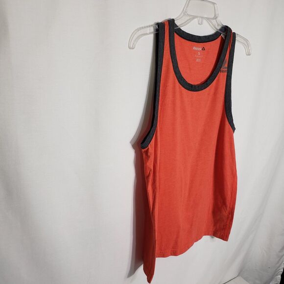 Reebok Men's Tank Top Size Small Speedwick Orange Gray Trim - Picture 5 of 9